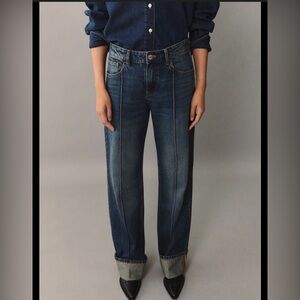 MNG wide legs high rise roll up Jeans